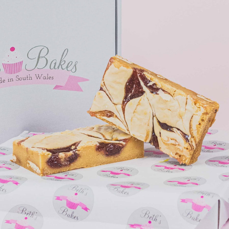 Buy White Chocolate Raspberry Blondies - Beths Bakes